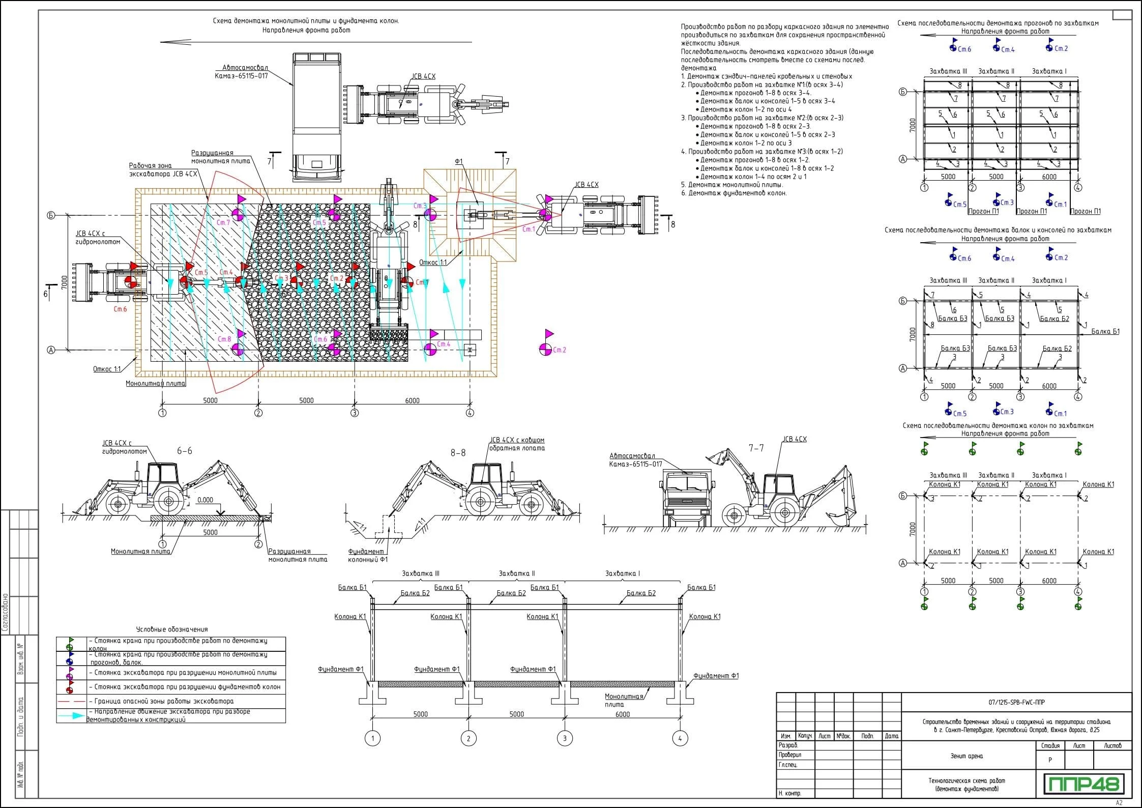 ППР на демонтаж столбчатых фундаментов