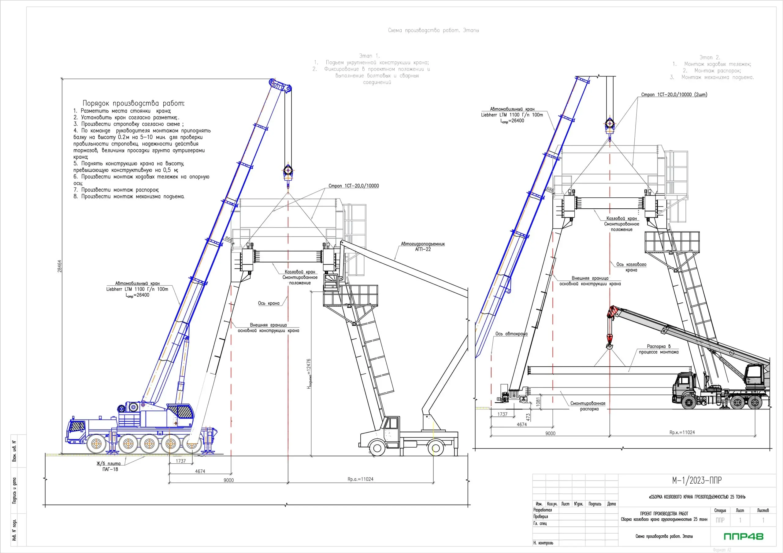 проект производства работ (ППР) на демонтаж крана