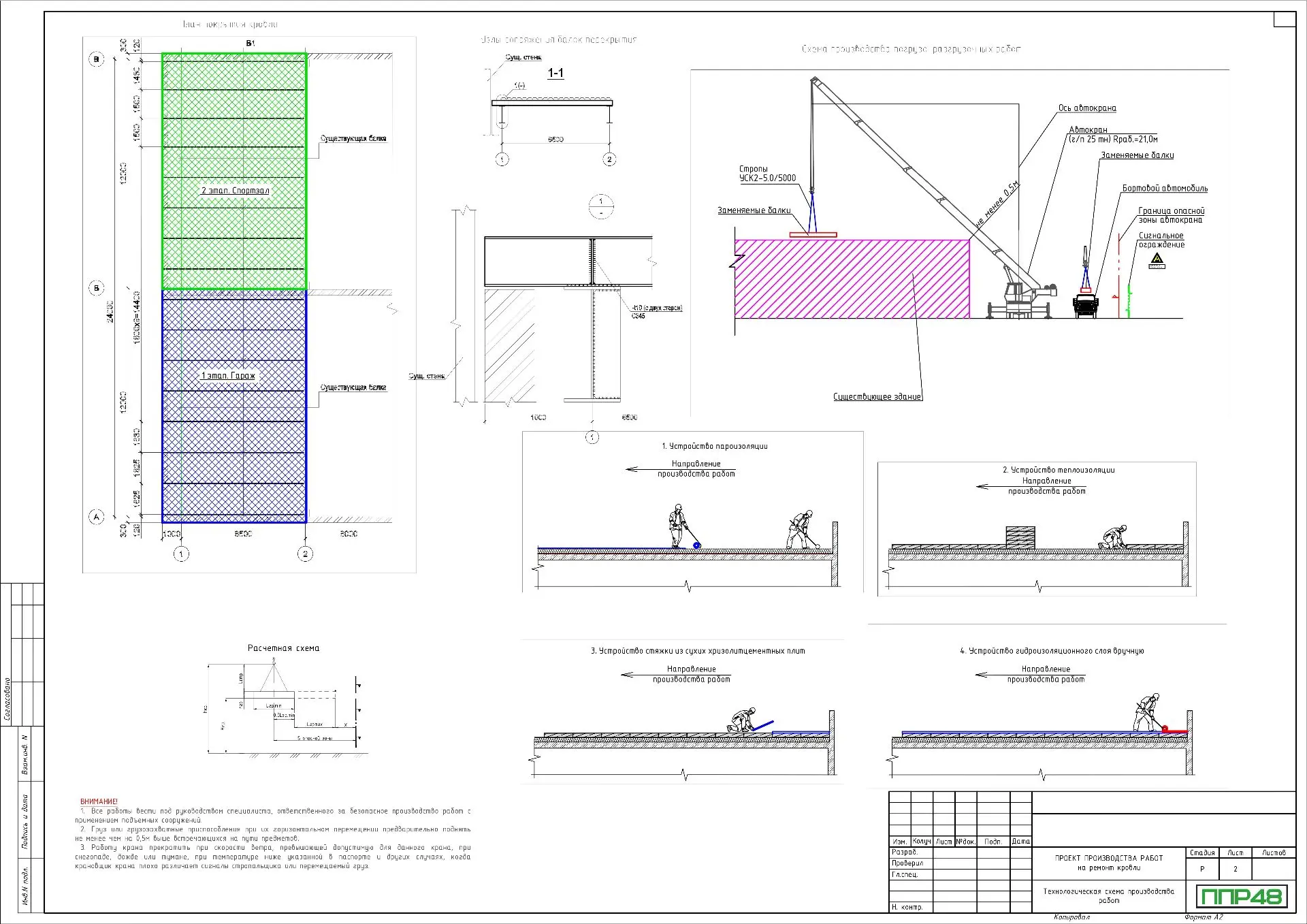 Проект производства работ на устройство рулонной кровли